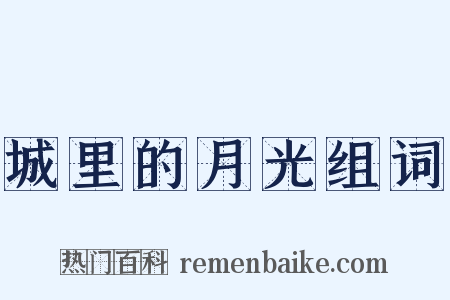 城里的月光组词是什么意思的图片